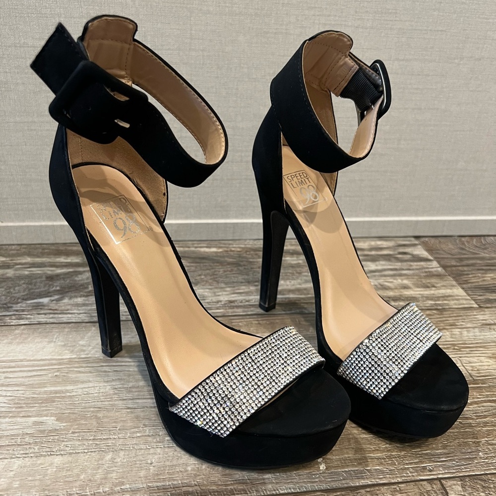 Elegant Black and Silver Women's Heels